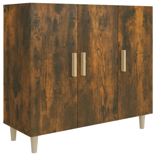 The Living Store Dressoir 90x34x80 cm - Gerookt Eiken - Montage vereist