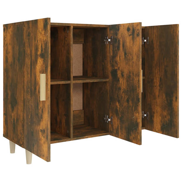 The Living Store Dressoir 90x34x80 cm - Gerookt Eiken - Montage vereist