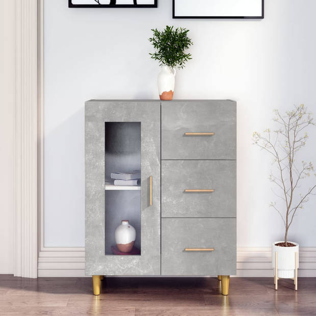 The Living Store Dressoir - Betongrijs - 69.5 x 34 x 90 cm