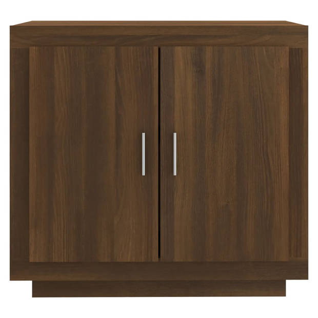 The Living Store Dressoir Bruineiken 80x40x75 cm - Bewerkt Hout - 2 Deuren