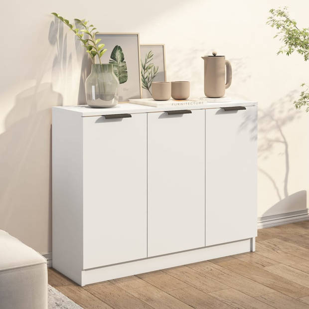 The Living Store Dressoir - Moderne Charme - Bijzetkast - Afmetingen- 90.5 x 30 x 70 cm - Kleur- Wit