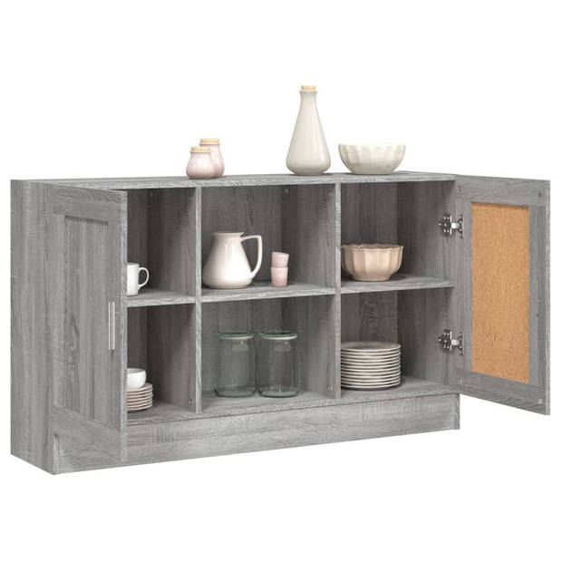 vidaXL Dressoir 120x30,5x70 cm bewerkt hout grijs sonoma eikenkleurig