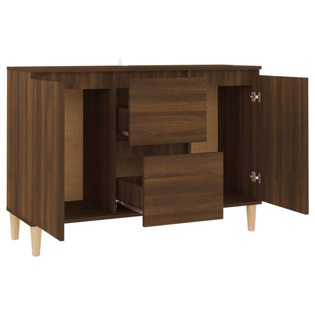 The Living Store Dressoir Bruineiken - 103.5 x 35 x 70 cm - met 2 lades en 2 deuren