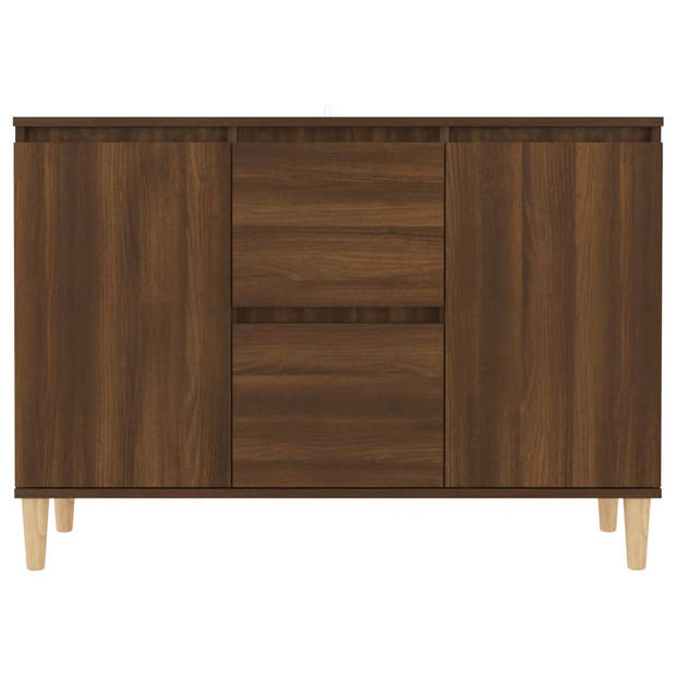 The Living Store Dressoir Bruineiken - 103.5 x 35 x 70 cm - met 2 lades en 2 deuren