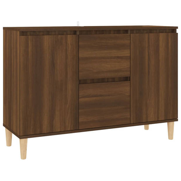 The Living Store Dressoir Bruineiken - 103.5 x 35 x 70 cm - met 2 lades en 2 deuren