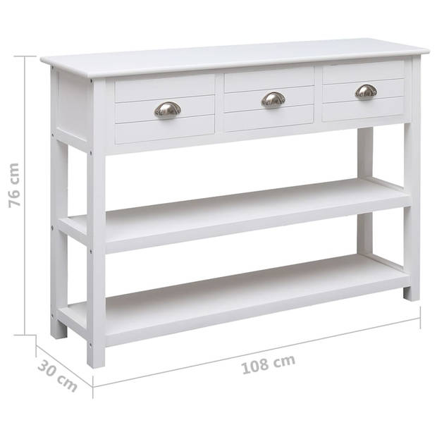 The Living Store Dressoir - Houten - 108 x 30 x 76 cm - Wit