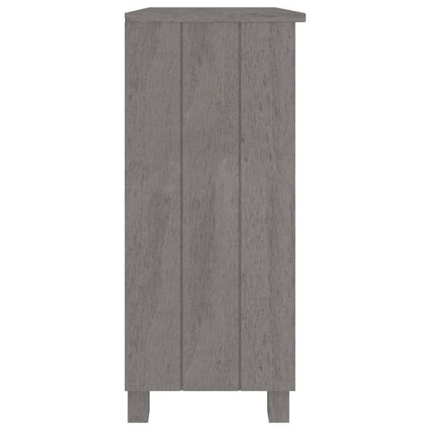 The Living Store HAMAR Dressoir - 85 x 35 x 80 cm - massief grenenhout - lichtgrijs