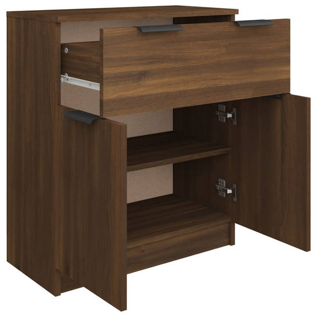 The Living Store Dressoir Eiken - Bijzetkast 60x30x70cm - Glad Oppervlak - Vochtbestendig