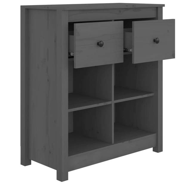 The Living Store Dressoir - Grenenhout - 70 x 35 x 80 cm - Grijs