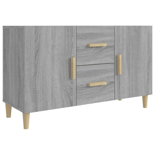 The Living Store Dressoir - Klassiek - Bijzetkast - Afmeting- 100x36x60 cm - Kleur- Grijs Sonoma Eiken