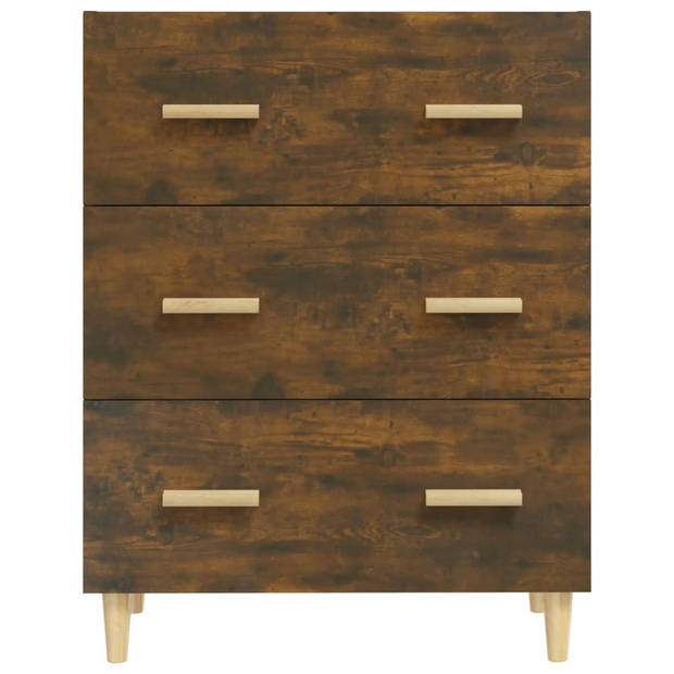 The Living Store Dressoir - Classic - Bewerkt Hout - 70 x 34 x 90 cm - Gerookt Eiken