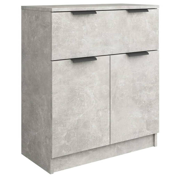 The Living Store Bewerkt Houten Dressoir - 60 x 30 x 70 cm - Betongrijs