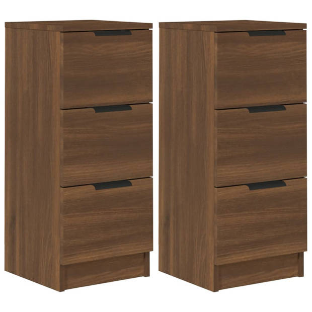 The Living Store Dressoir - The Living Store - Bijzetkast - 30x30x70 cm - Bruineiken