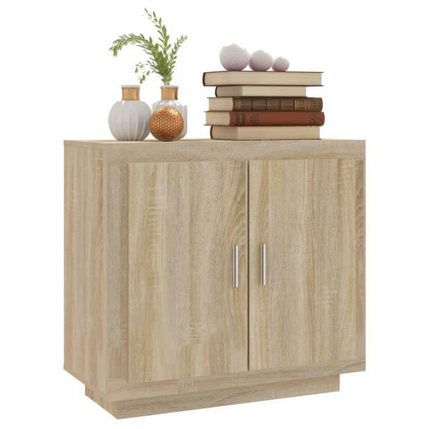 The Living Store Dressoir - Sonoma eiken - 80x40x75 cm - Stevig frame - Voldoende opbergruimte