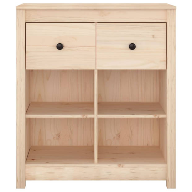 The Living Store Dressoir Grenenhout - 70 x 35 x 80 cm - 2 lades - 4 vakken