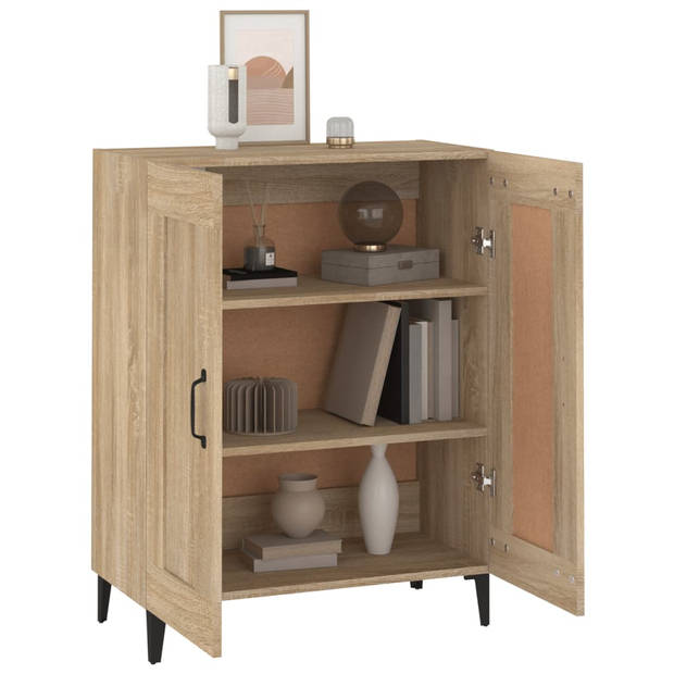 The Living Store Dressoir - Sonoma Eiken - 69.5 x 34 x 90 cm - Bewerkt hout en ijzer