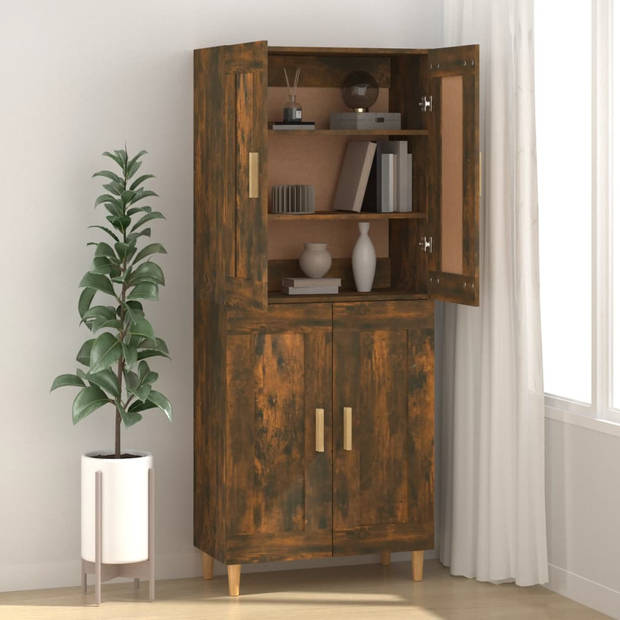 The Living Store Dressoir - naam - Bijzetkast - 69.5 x 34 x 90 cm - Gerookt eikenkleurig