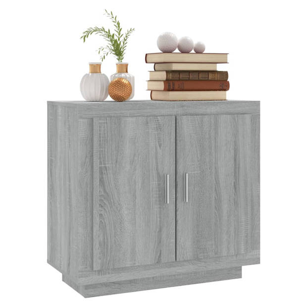 The Living Store Dressoir - Grijs Sonoma Eiken - 80 x 40 x 75 cm - Met 2 deuren