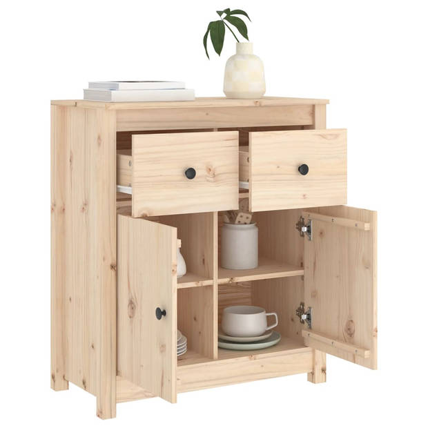 The Living Store Dressoir Massief Grenenhout - 70 x 35 x 80 cm - Opbergruimte - Stevig Blad