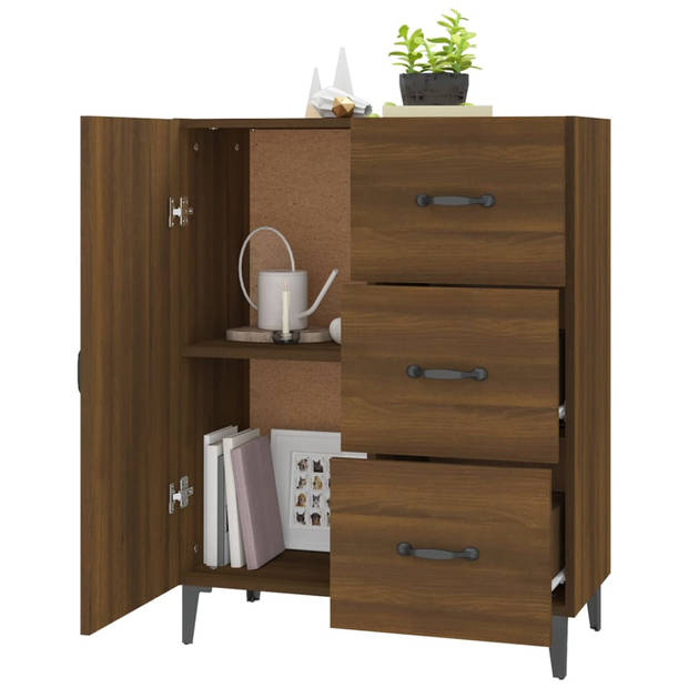 The Living Store Dressoir Classic - bruineiken - 69.5 x 34 x 90 cm - bewerkt hout