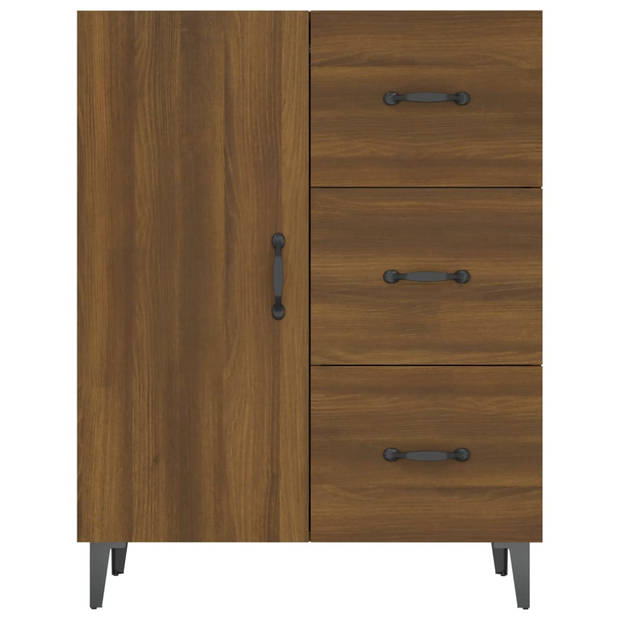 The Living Store Dressoir Classic - bruineiken - 69.5 x 34 x 90 cm - bewerkt hout