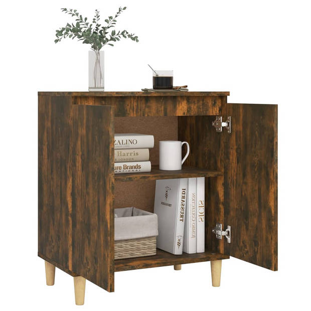 The Living Store Dressoir 60x35x70 cm - Gerookt eiken - Bewerkt hout