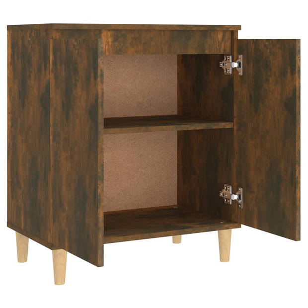 The Living Store Dressoir 60x35x70 cm - Gerookt eiken - Bewerkt hout