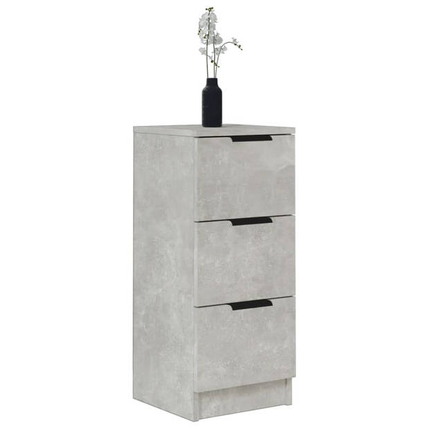 The Living Store Dressoir - Betongrijs - 30 x 30 x 70 cm - Opbergkast met 3 lades