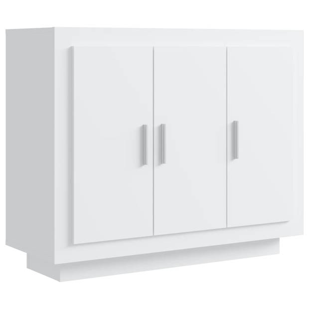 The Living Store Dressoir Wit - 92 x 35 x 75 cm - Vochtbestendig - met deuren en schappen