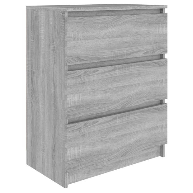 The Living Store Dressoir Sonoma Eiken - 60x35x76 cm - Met 3 lades