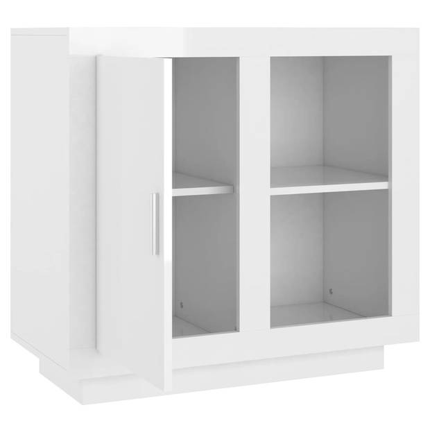 The Living Store Dressoir Hoogglans Wit - 80 x 40 x 75 cm - Bewerkt Hout