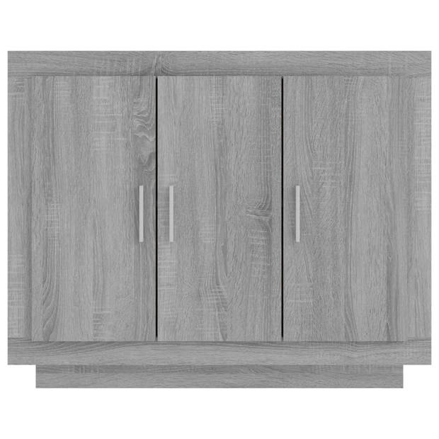 The Living Store Dressoir - Grijs Sonoma Eiken - 92 x 35 x 75 cm - Bewerkt hout