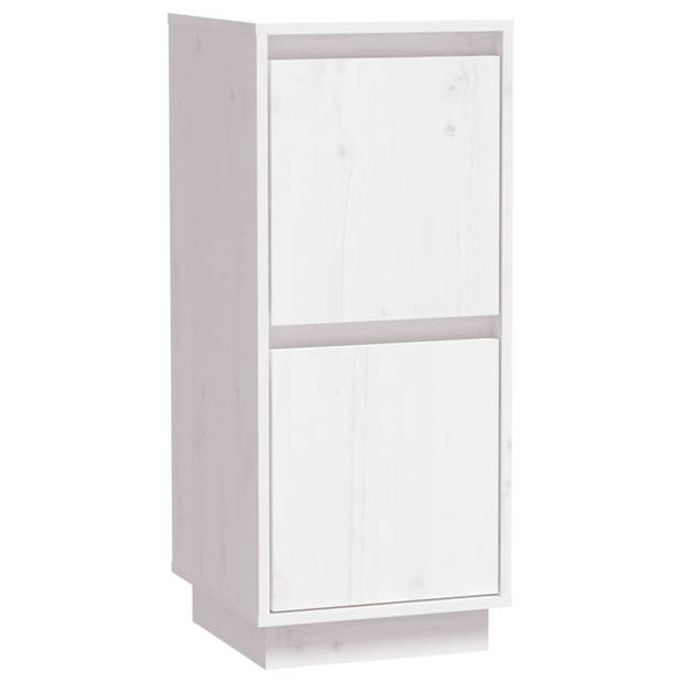 The Living Store Dressoir - Massief grenenhout en MDF - 31.5 x 34 x 75 cm - Wit