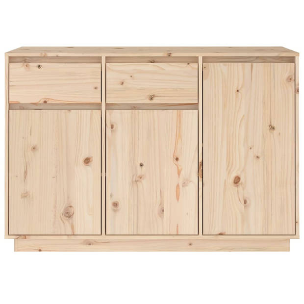 The Living Store Dressoir Grenenhout - 110 x 34 x 75 cm - 2 lades en 3 deuren