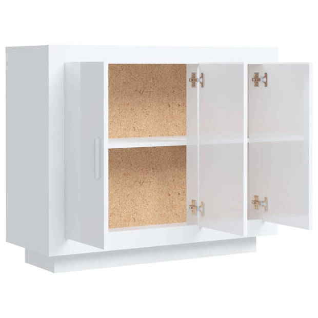 The Living Store Dressoir - Hoogglans Wit - 92 x 35 x 75 cm (B x D x H)