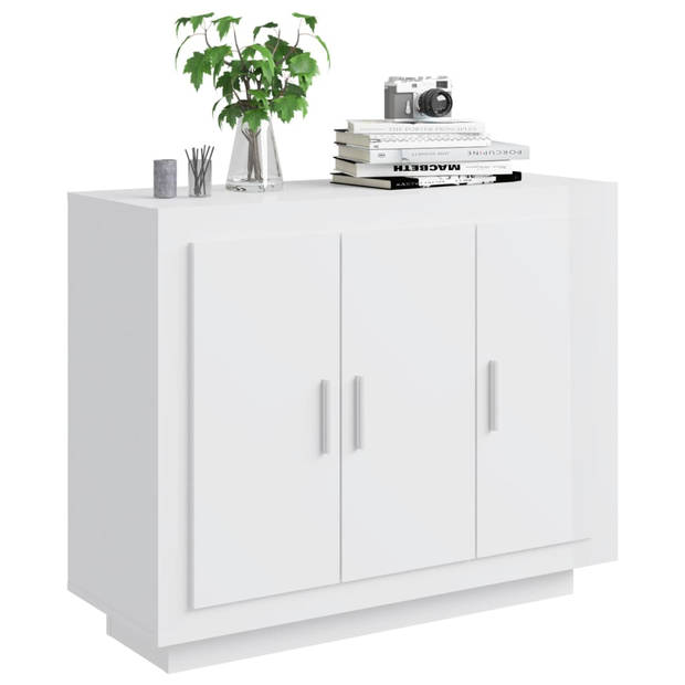 The Living Store Dressoir - Hoogglans Wit - 92 x 35 x 75 cm (B x D x H)