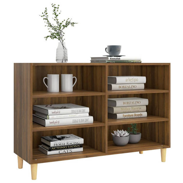 The Living Store Dressoir - Scandinavische Charme - Kast met 6 schappen - 103.5x35x70 cm - Bruineiken