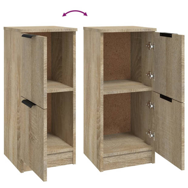 The Living Store Dressoir Sonoma Eiken - Set van 2 - 30 x 30 x 70 cm - Voldoende opbergruimte