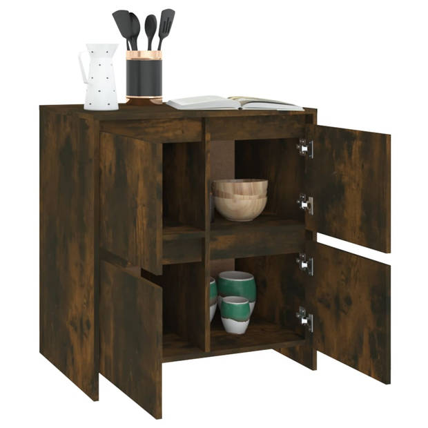 The Living Store Dressoir - Gerookt Eiken - 70 x 41 x 75 cm - Montage vereist