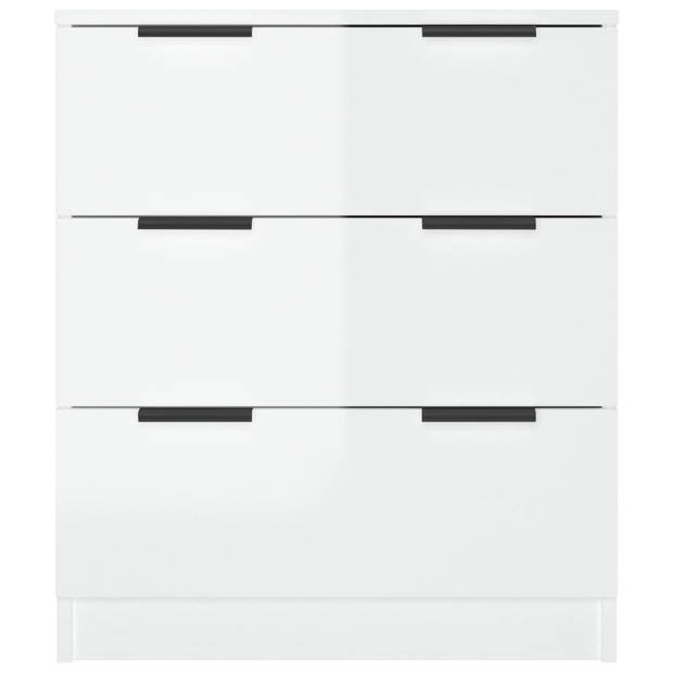 The Living Store Dressoir Classic Hout - 60x30x70 cm - Hoogglans Wit