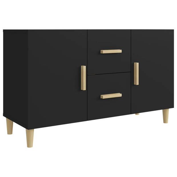 The Living Store Klassiek Zwart Dressoir - 100 x 36 x 60 cm - Wandmontage vereist