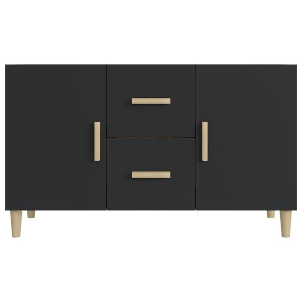 The Living Store Klassiek Zwart Dressoir - 100 x 36 x 60 cm - Wandmontage vereist