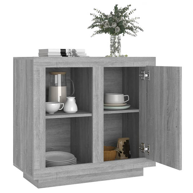 The Living Store Dressoir - 80 x 40 x 75 cm - Grijs Sonoma Eiken