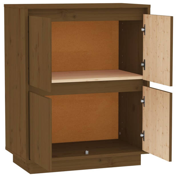 The Living Store Bijzetkast - Houten dressoir - 60x34x75 cm - Honingbruin