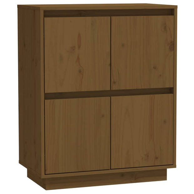 The Living Store Bijzetkast - Houten dressoir - 60x34x75 cm - Honingbruin