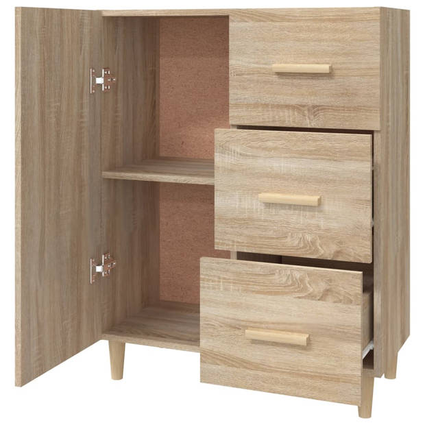 The Living Store Dressoir Sonoma Eiken - 69.5 x 34 x 90 cm - Bewerkt Hout