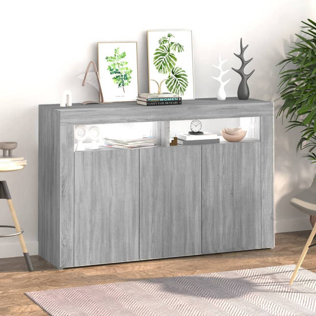 The Living Store Dressoir Sonoma Eiken - 115.5 x 30 x 75 cm - LED Verlichting