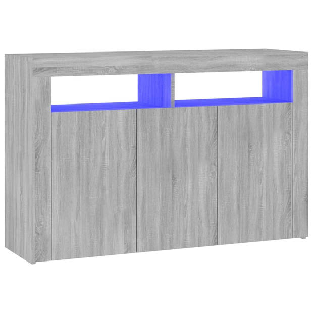 The Living Store Dressoir Sonoma Eiken - 115.5 x 30 x 75 cm - LED Verlichting