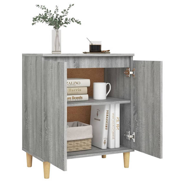 The Living Store Dressoir - Minimalistisch Grijs Sonoma Eiken - 60 x 35 x 70 cm - Opbergruimte - Multifunctioneel