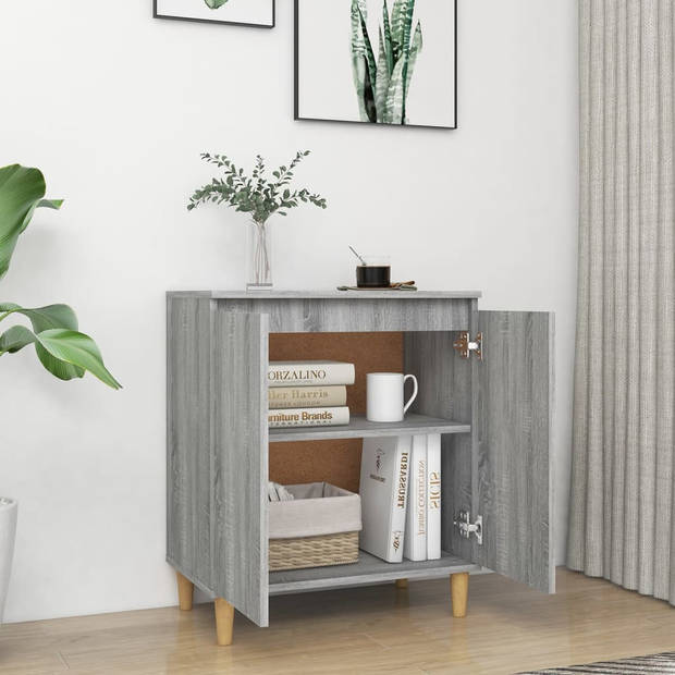 The Living Store Dressoir - Minimalistisch Grijs Sonoma Eiken - 60 x 35 x 70 cm - Opbergruimte - Multifunctioneel